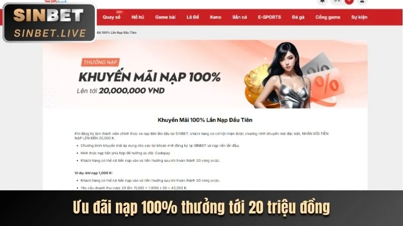 Các ưu đãi nạp tiền độc quyền của nn88win